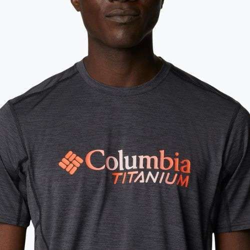 Pánské trekingové tričko Columbia Titan Pass Graphic Tee černé 1991471