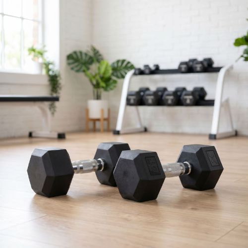 Pogumovaná činka XTREXO Hex HXD100 10 kg
