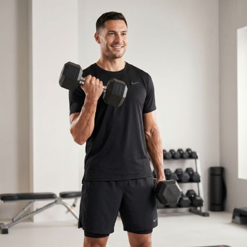 Pogumovaná činkaXTREXO Hex HXD200 20 kg