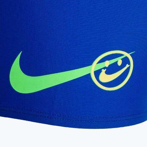 Dětské plavecké boxerky Nike Multi Logo Square Leg modré NESSD042-494