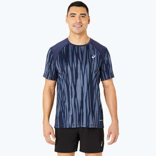 Pánské běžecké tričko ASICS Road All Over Print Top blue expanse/midnight