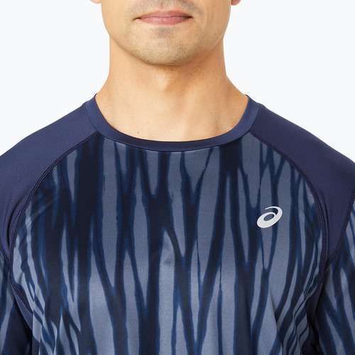 Pánské běžecké tričko ASICS Road All Over Print Top blue expanse/midnight