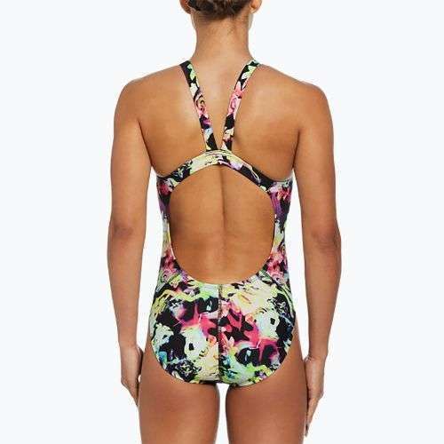Dámské jednodílné plavky Nike Hydrastrong Multi Print Fastback rainbow