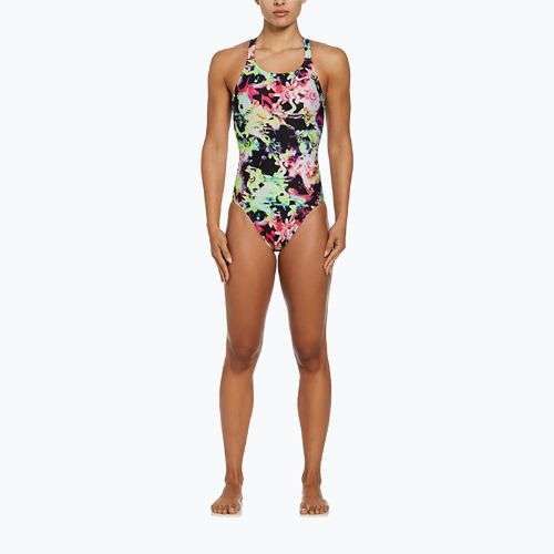 Dámské jednodílné plavky Nike Hydrastrong Multi Print Fastback rainbow