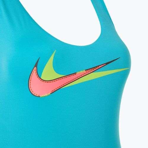 Dámské jednodílné plavky Nike Multi Logo Crossback dusty cactus