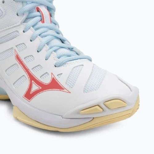 Dámské volejbalové boty Mizuno Wave Voltage 2 Mid white/calypso coral/pale banana