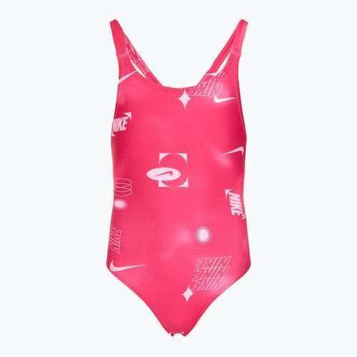Dětské jednodílné plavky Nike Hydrastrong Fastback rush pink