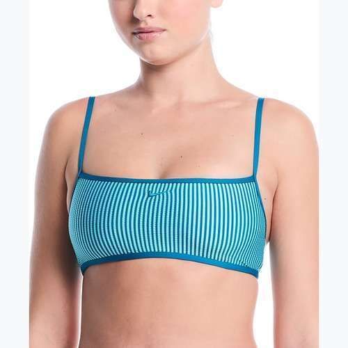 Horní díl plavek Nike Ripple Texture Bralette Classic Bikini bleached turquoise