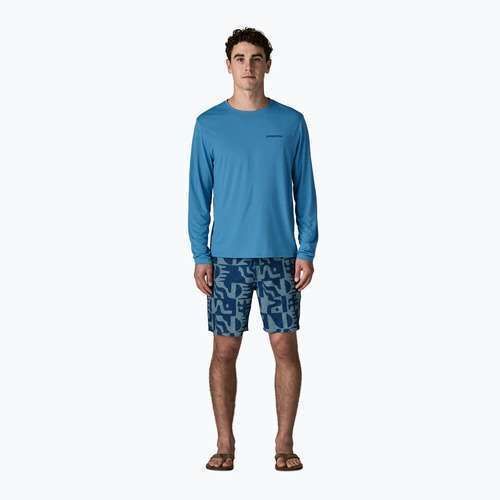 Pánské tričko Longsleeve Patagonia Capilene Cool Daily - Boardshort Logo shore blue/light shore blue x-dye