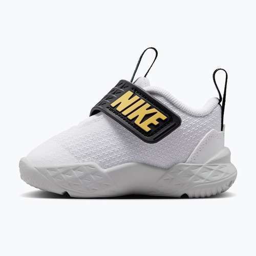 Dětské boty Nike Team Hustle D 12 white/black/clear emerald/topaz gold