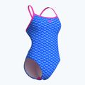 Dámské jednodílné plavky arena Monogram Challenge back blue river multi/shocking pink 3