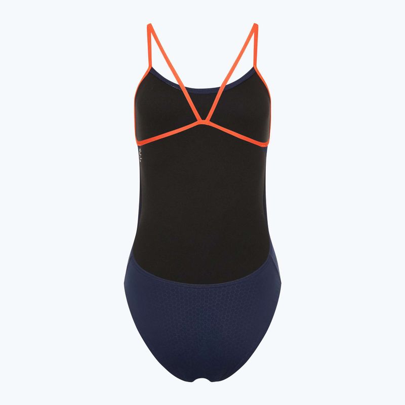 Dámské jednodílné plavky TYR Hexa Cutoutfit navy/orange 2