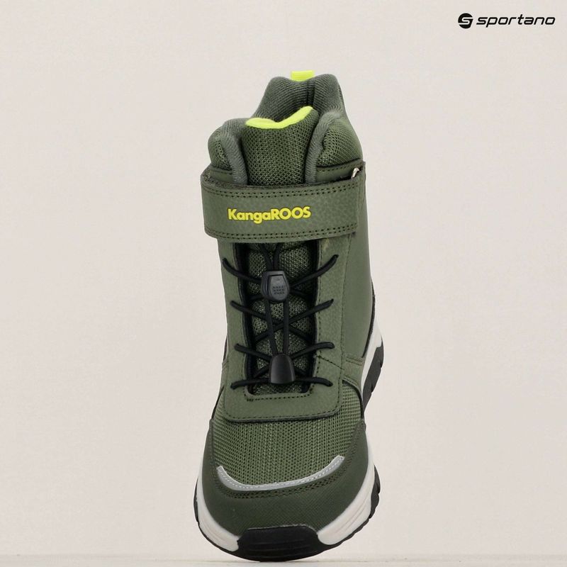 Juniorské sněhule KangaROOS K-MJ Edison EV RTX SL olive / limetta dino 10
