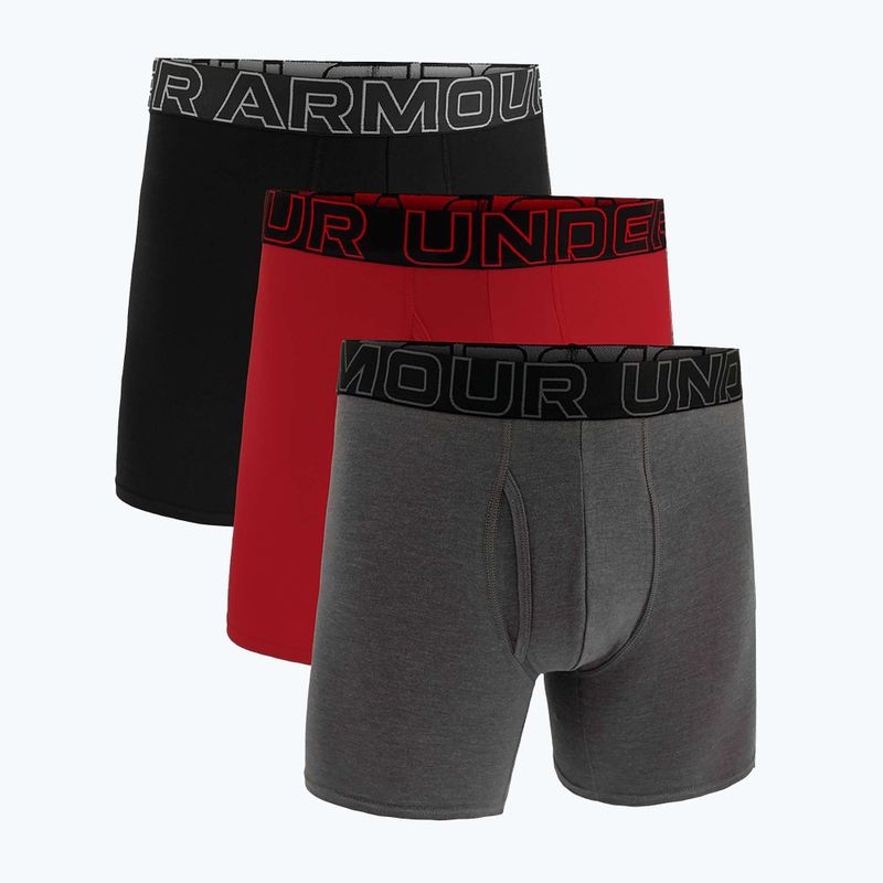 Pánské boxerky Under Armour Perf Cotton 6" 3 ks carbon black/galaxy black 15