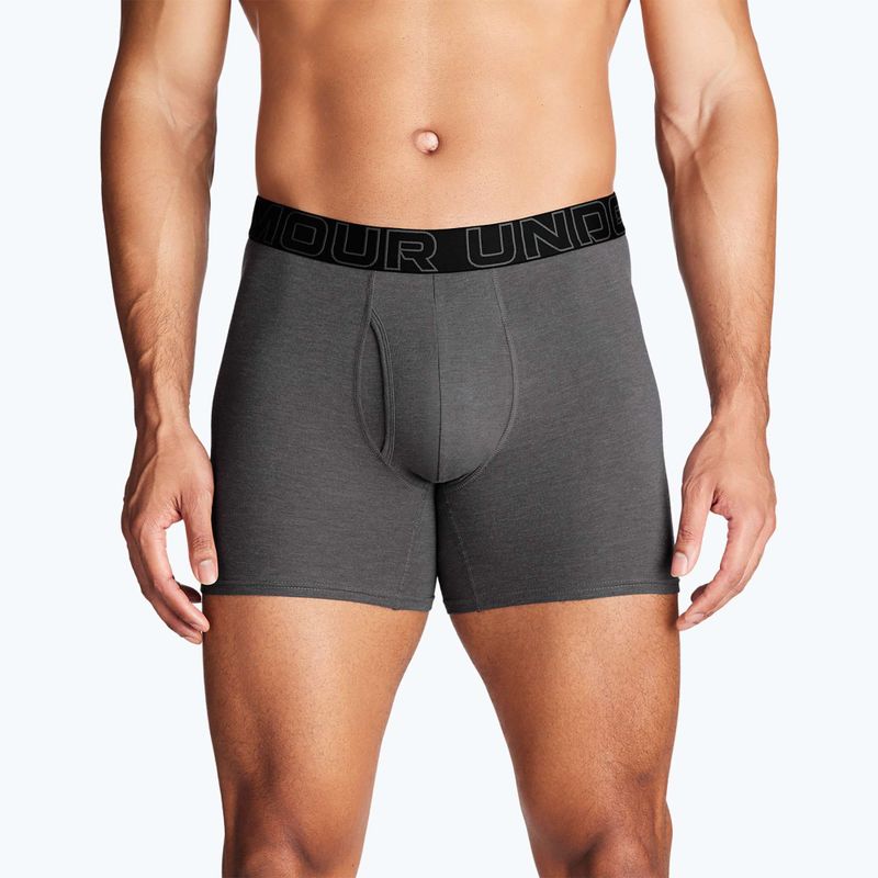 Pánské boxerky Under Armour Perf Cotton 6" 3 ks carbon black/galaxy black 11