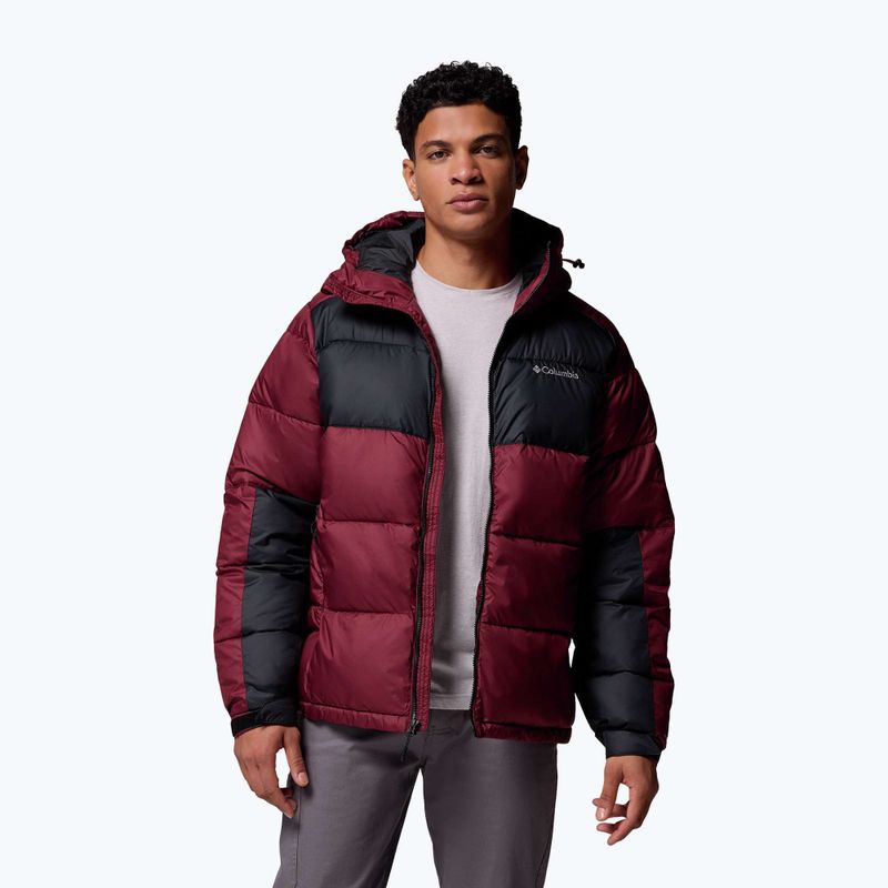 Pánská zateplená bunda Columbia Pike Lake II Hooded rich wine/black 5
