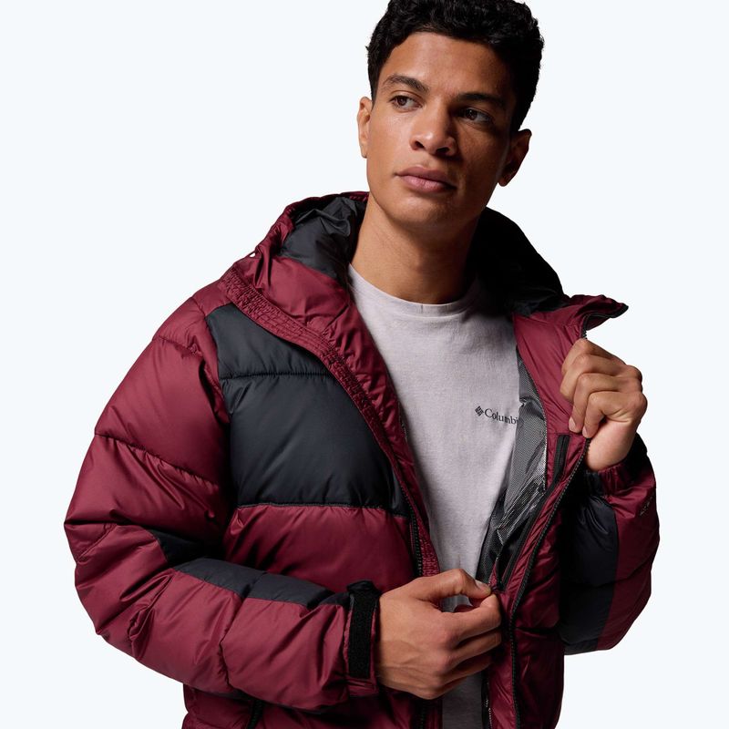 Pánská zateplená bunda Columbia Pike Lake II Hooded rich wine/black 8