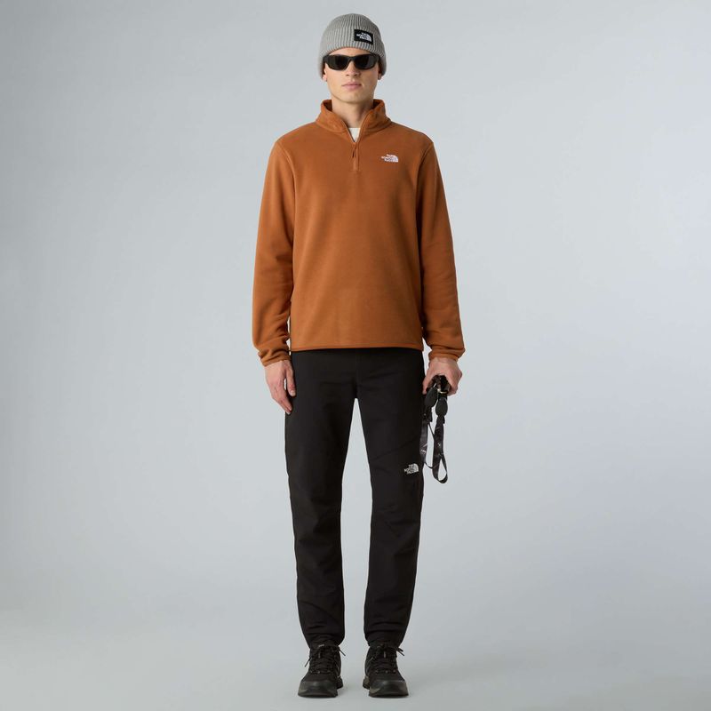 Pánská fleecová mikina The North Face Glacier Fleece 1/4 Zip burnt umber 2