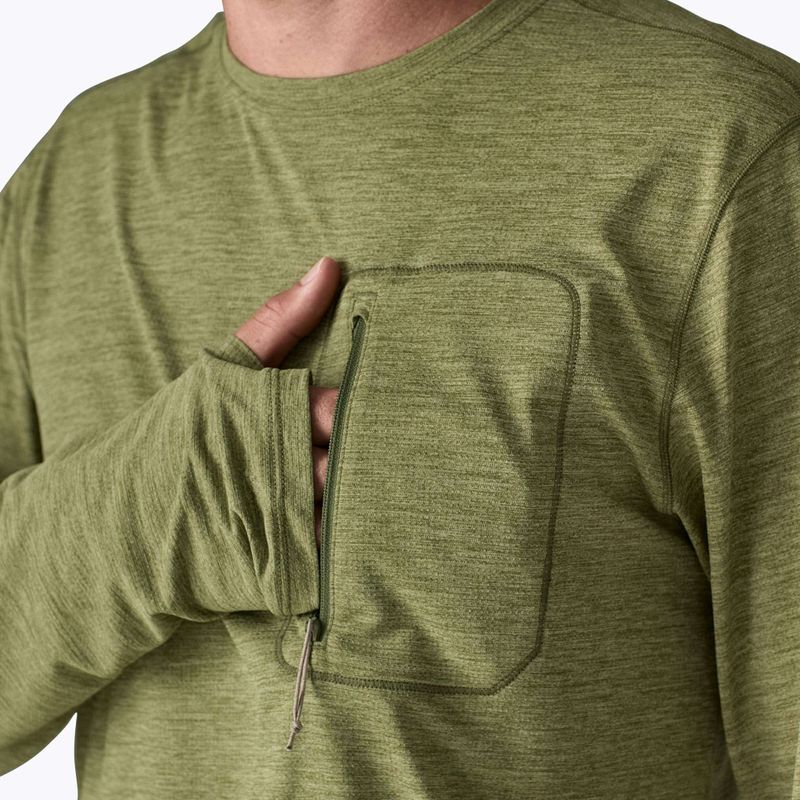 Pánské tričko Longsleeve Patagonia Capilene Cool Sun caper green/buckhorn green x-dye 5
