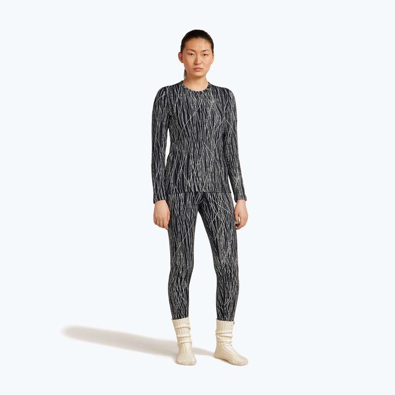 Dámské trekkingové triko Longsleeve Icebreaker Merino 260 Tech Vertex Crewe Delta Lines AOP black/snow/j 2