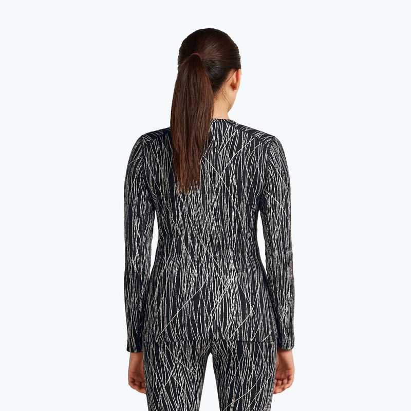 Dámské trekkingové triko Longsleeve Icebreaker Merino 260 Tech Vertex Crewe Delta Lines AOP black/snow/j 3