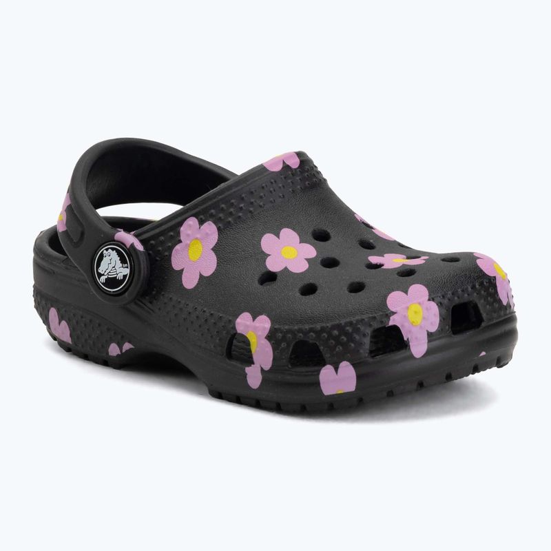 Dětské nazouváky Crocs Classic Flower 212671 black 2