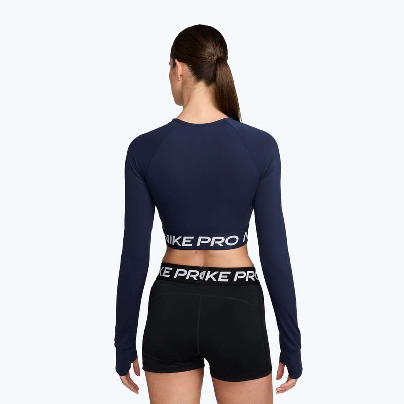 Dámské tréninkové funkční tričko s dlouhým rukávem Nike Pro 365 Dri-Fit midnight navy/white 2
