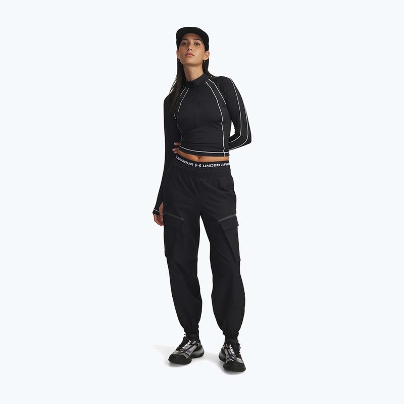 Dámský tréninkový Longsleeve Under Armour ColdGear Textured 1/2 Zip Black/White/Metallic Silver 2