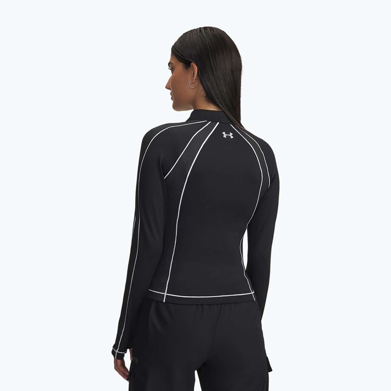 Dámský tréninkový Longsleeve Under Armour ColdGear Textured 1/2 Zip Black/White/Metallic Silver 3
