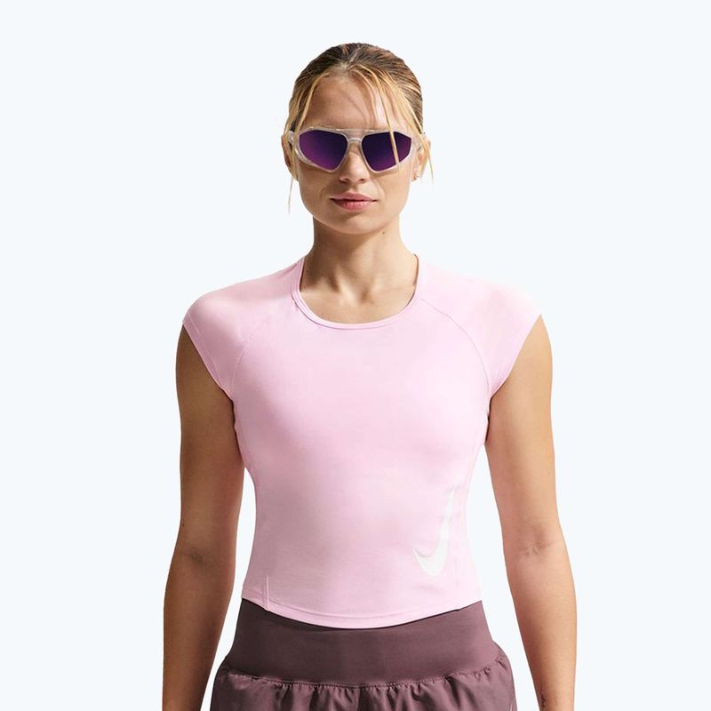 Dámské běžecké tričko Nike Swoosh Run Dri-Fit pink foam/photon dust/white