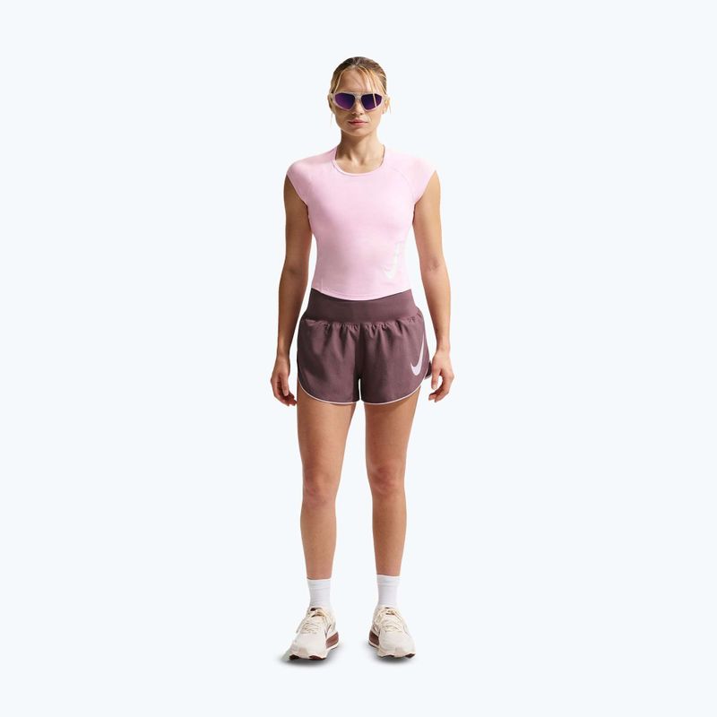 Dámské běžecké tričko Nike Swoosh Run Dri-Fit pink foam/photon dust/white 2