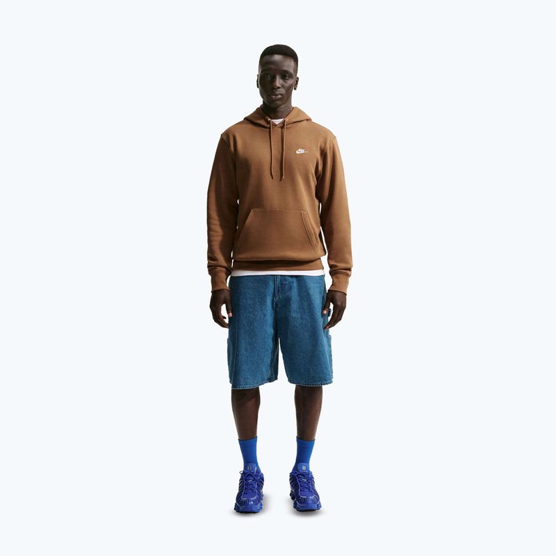 Pánská mikina Nike Club Pullover Hoodie ale brown/ale brown/white 2