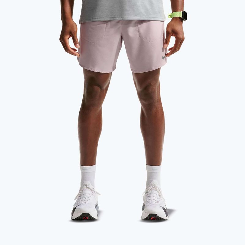 Pánské běžecké šortky Nike Stride Dri-Fit Brief-Lined 7" particle rose