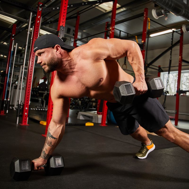 Pogumovaná činka XTREXO Hex HXD150 15 kg 10