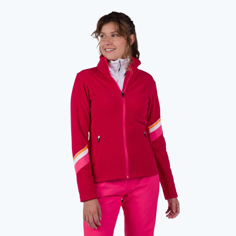 Dámská mikina Rossignol Strawpile Fleece Fz ruby red