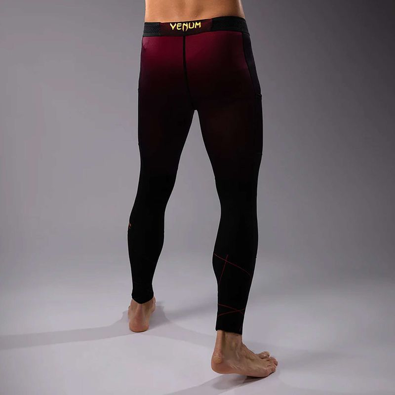 Pánské tréninkové legíny Venum Tactical XT Spats black/burgundy/gold 3