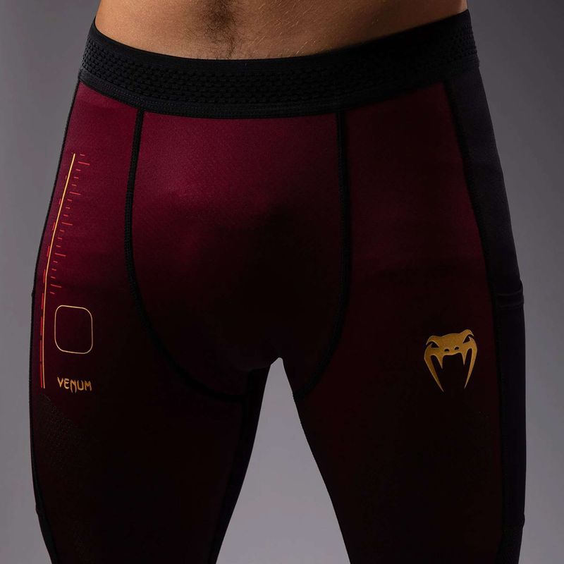 Pánské tréninkové legíny Venum Tactical XT Spats black/burgundy/gold 6