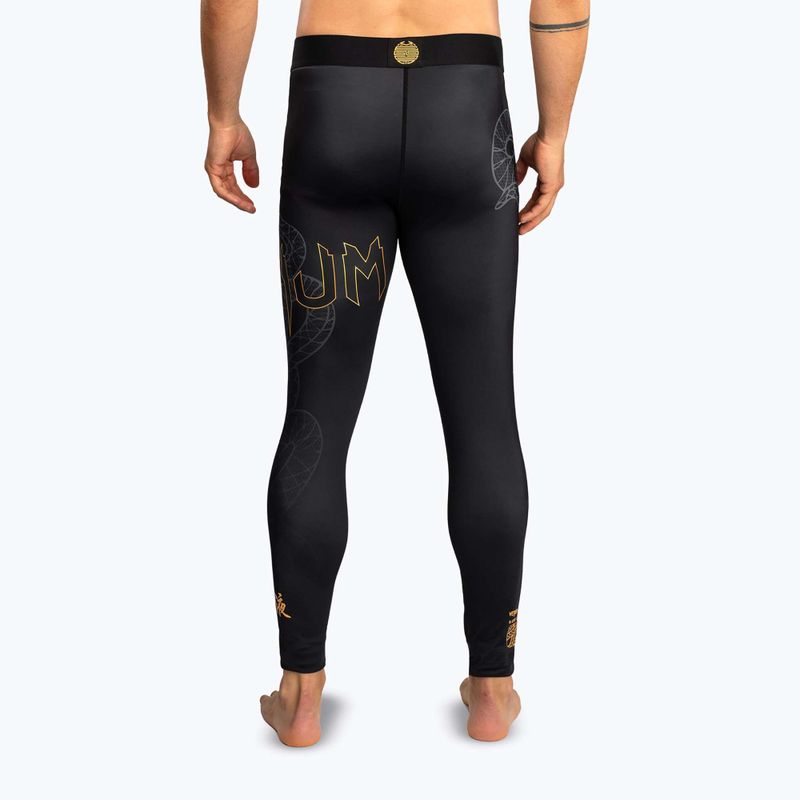 Pánské tréninkové legíny Venum Serpenti Spats black/silver/gold 3