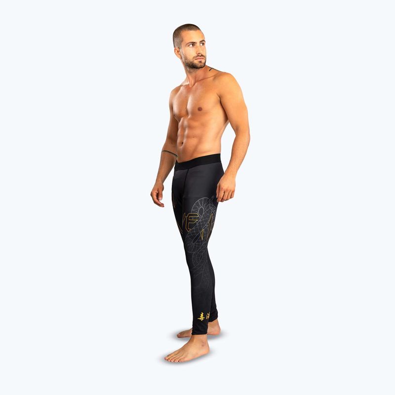 Pánské tréninkové legíny Venum Serpenti Spats black/silver/gold 4
