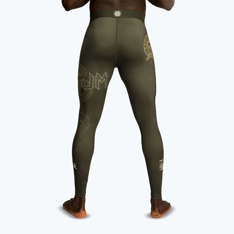 Pánské tréninkové legíny Venum Serpenti Spats khaki/bronze/ivory 3
