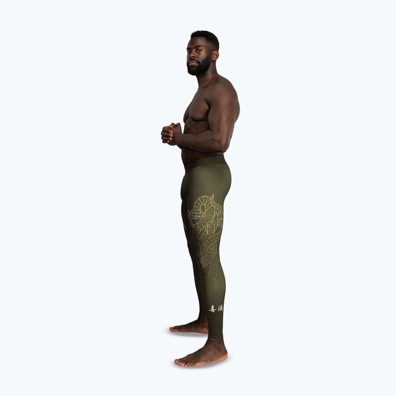 Pánské tréninkové legíny Venum Serpenti Spats khaki/bronze/ivory 4