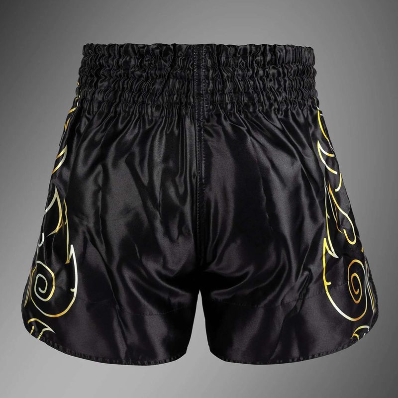 Pánské tréninkové šortky Venum VTC Flames Muay Thai black/gold 2