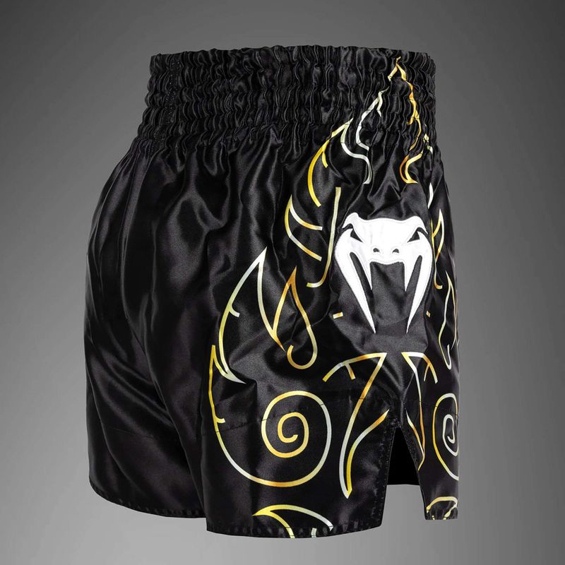 Pánské tréninkové šortky Venum VTC Flames Muay Thai black/gold 4