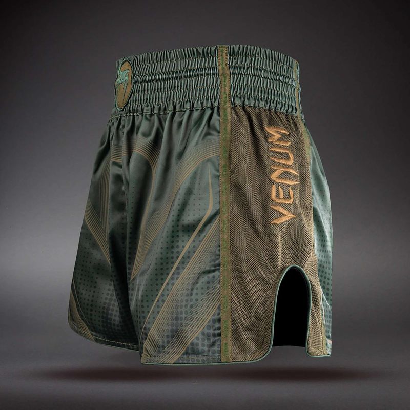 Treninkové šortky Venum Stealth Muay Thai Khaki/Dark Green 3