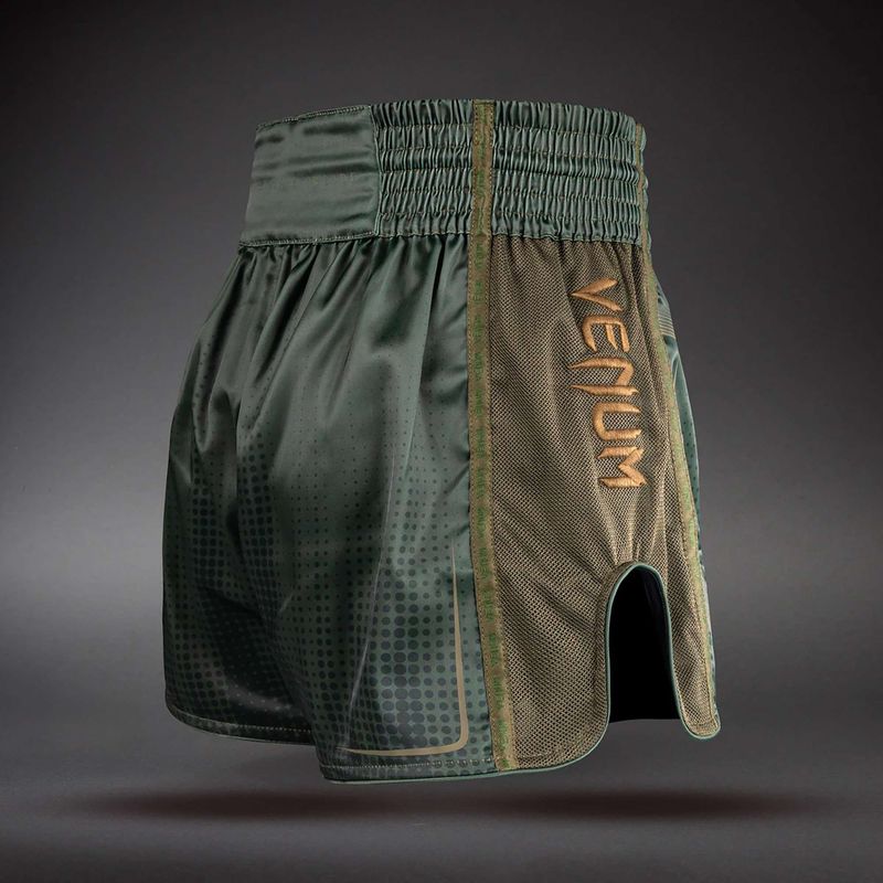 Treninkové šortky Venum Stealth Muay Thai Khaki/Dark Green 4