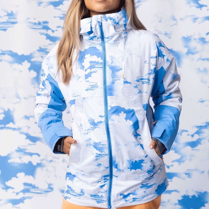 Dámská snowboardová bunda ROXY Chloe Kim azure blue clouds 9