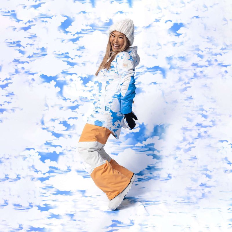 Dámská snowboardová bunda ROXY Chloe Kim azure blue clouds 12