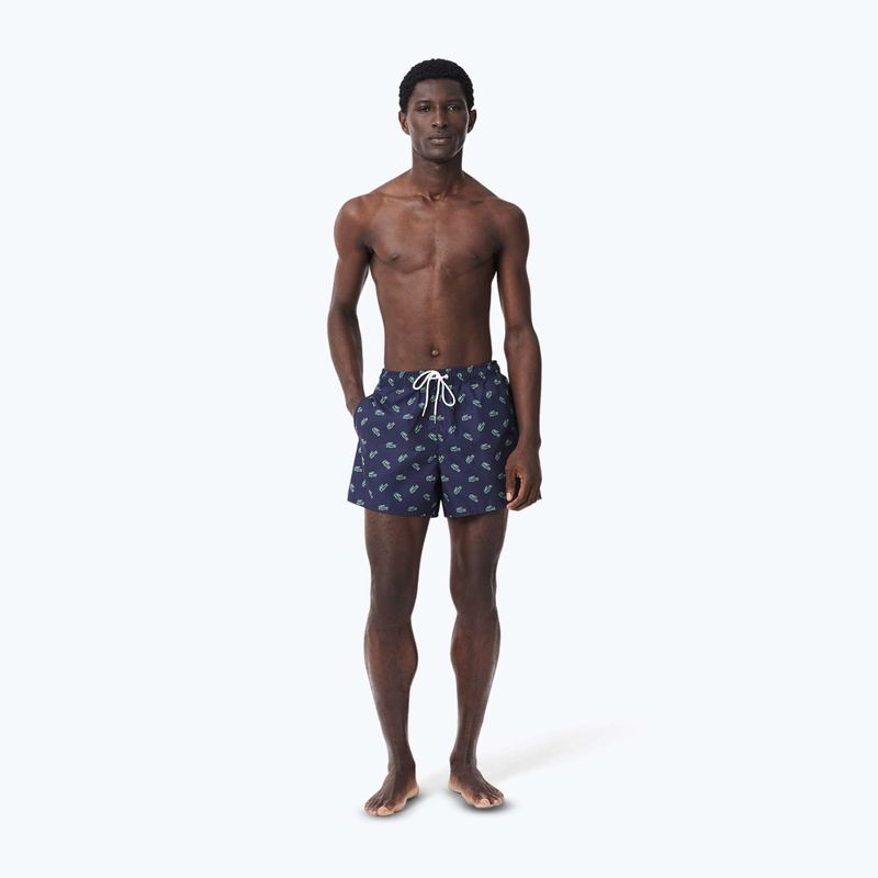 Pánské plavecké šortky Lacoste MH7188 navy blue/multico 2