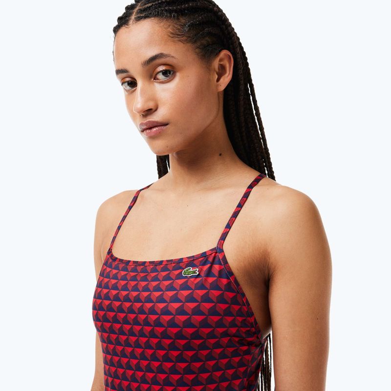 Lacoste dámské jednodílné plavky MF7264 penumbra / alizarin / red 5