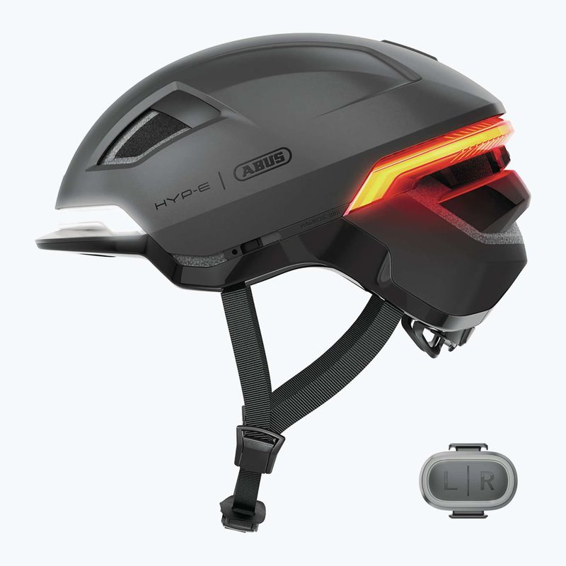 Cyklistická helma s blinkry ABUS Hyp-E volcano titan 3